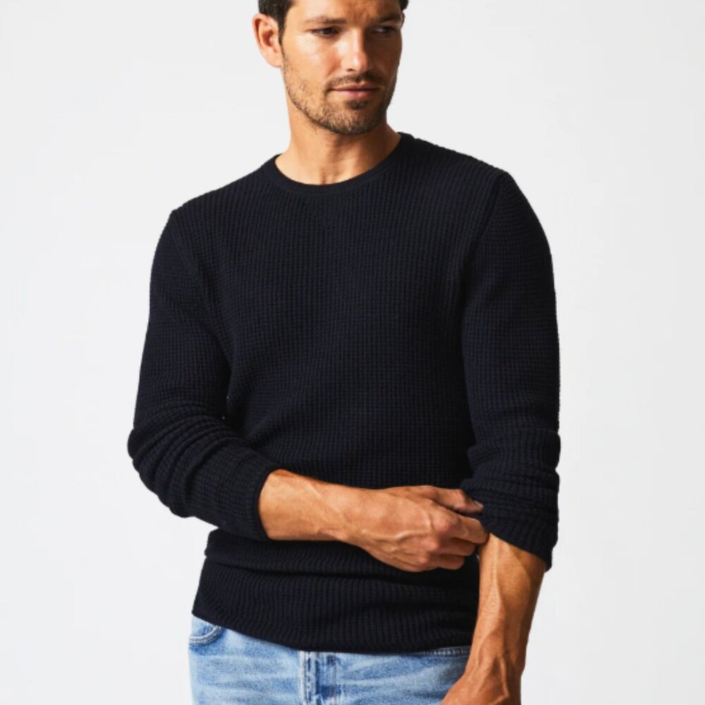 Billy Reid Mini Waffle Crew NWT